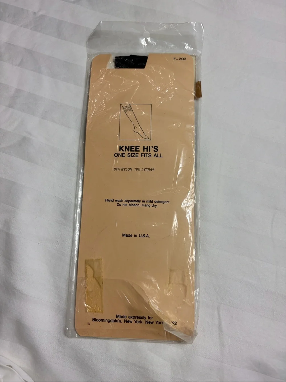 NWT vintage Bloomingdale’s black silky knee high Sandler foot socks nylons